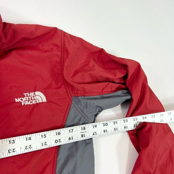 The North Face Windbreaker Womens Medium Red & Gray Colorblock Full Zip Jacket - Picture 7 of 11